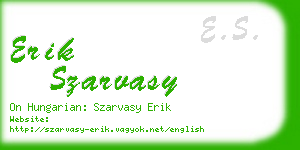 erik szarvasy business card